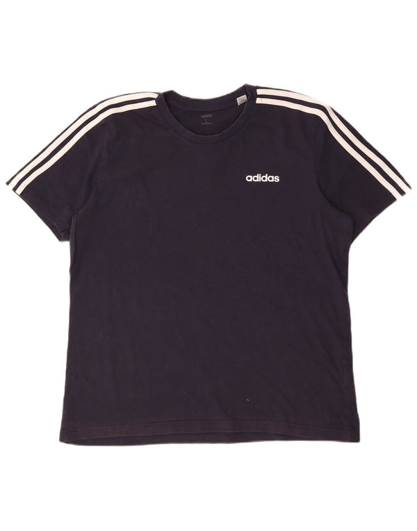 Camiseta masculina Adidas grande algodão azul marinho