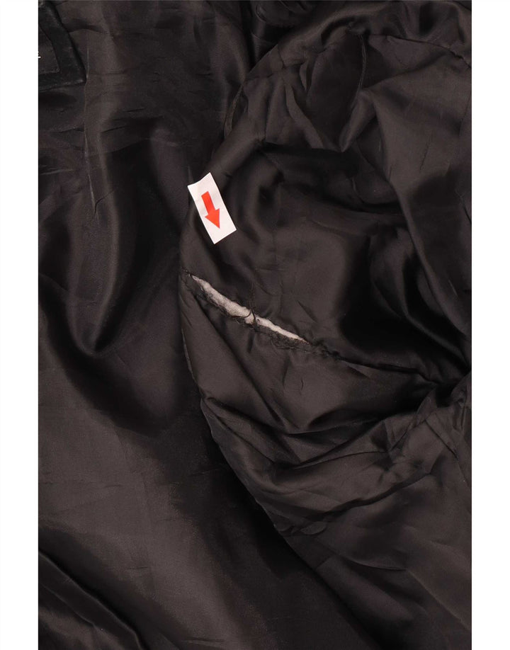 Jaqueta de couro com capuz feminino Zarro IT 42 médio preto