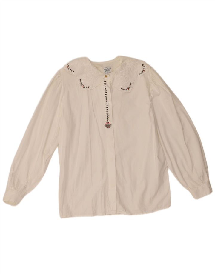 Blusa feminina Benetton IT 44 médio off white algodão