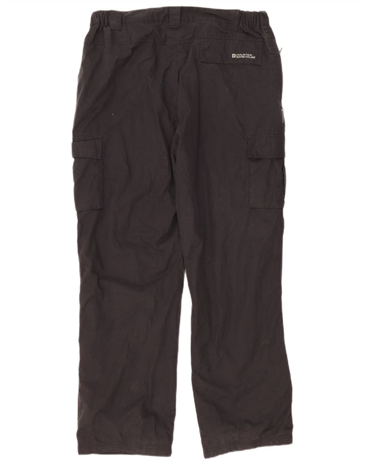 MOUNTAIN WAREHOUSE Calça cargo masculina reta W38 L32 poliéster preto