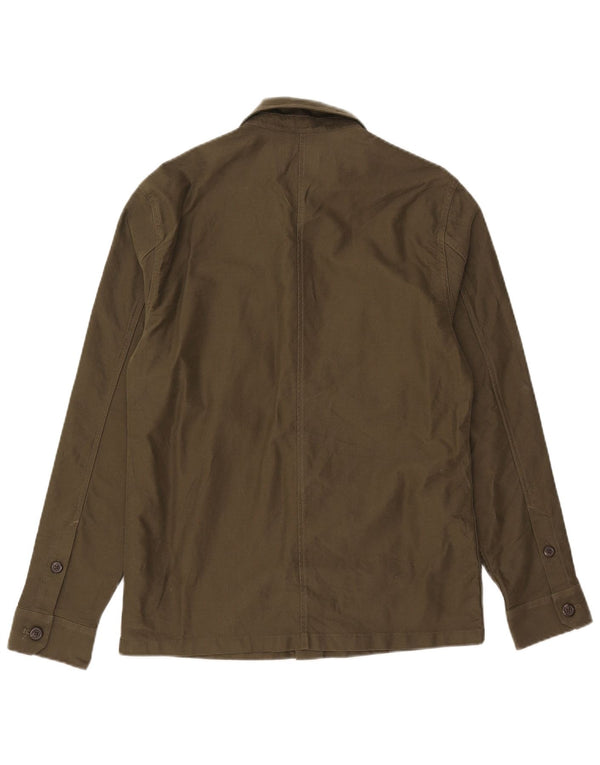 Camiseta masculina Marks & Spencer pequena de algodão cáqui