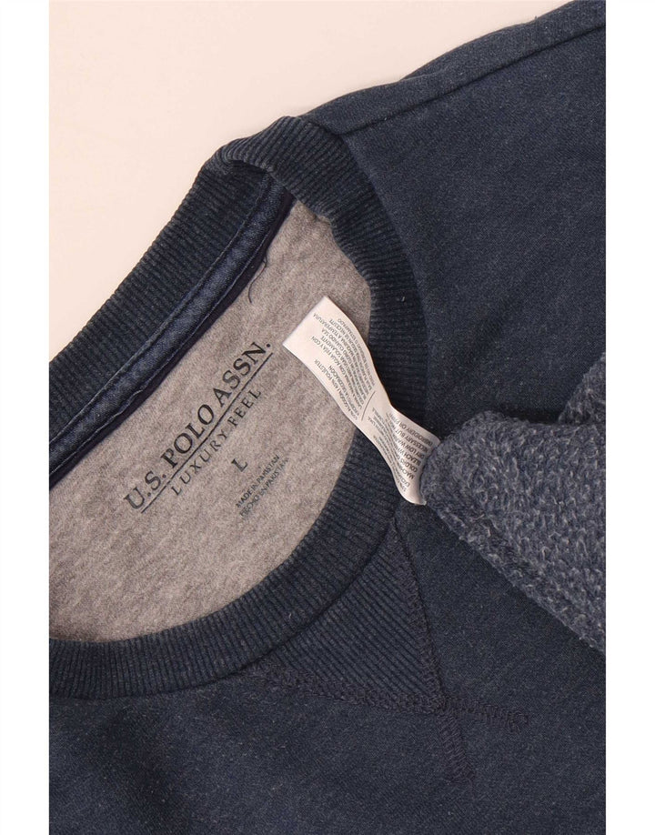 US Polo Assn. Moletom Masculino Jumper Grande Algodão Azul