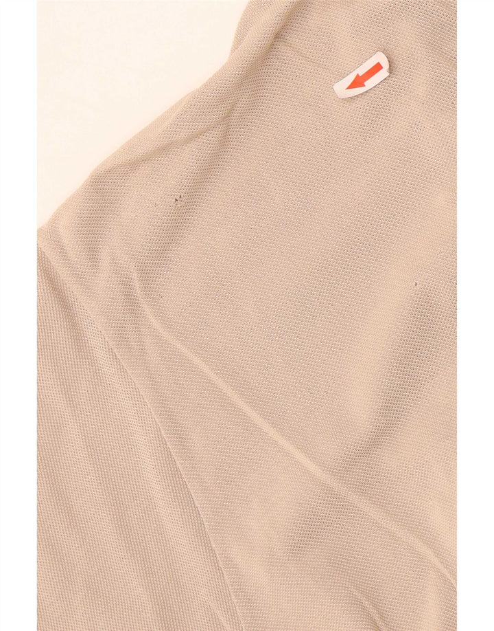 Camisa polo masculina Lacoste tamanho 5 grande algodão bege