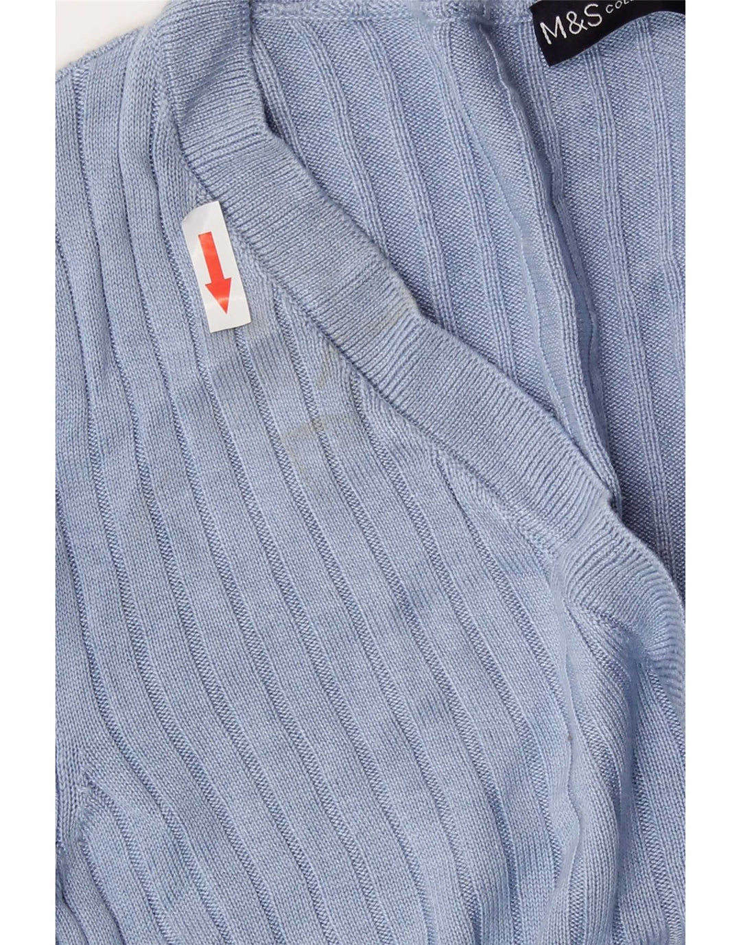 Blusa cropped feminina Marks & Spencer Reino Unido 12 viscose azul médio