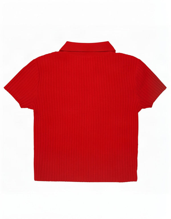 Blusa feminina Zara manga curta Reino Unido 16 grande viscose vermelha