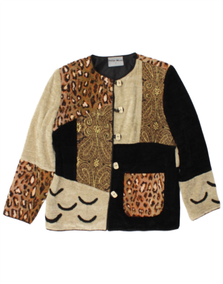 Jaqueta Blazer Oversized Feminina Indigo Moon Reino Unido 10 Pequena Multicolorida