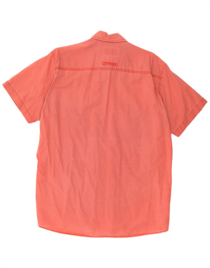 Camisa masculina de manga curta Camel Active grande algodão rosa
