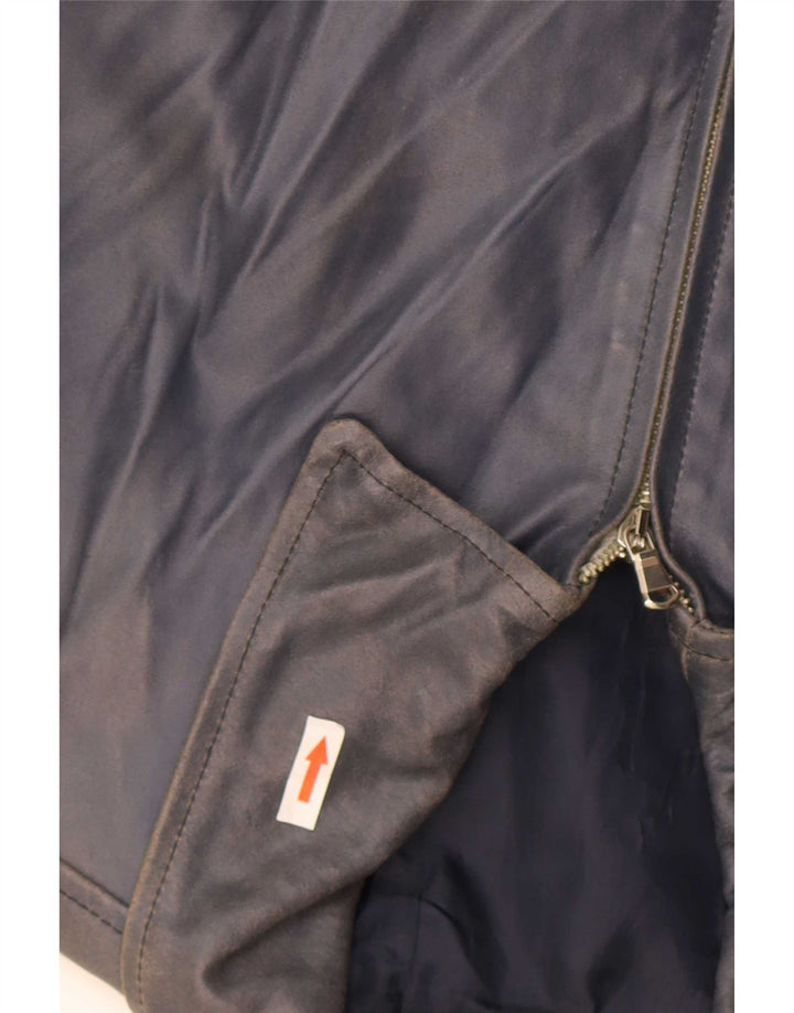 Jaqueta de couro masculina Kiros IT 52 XL azul marinho