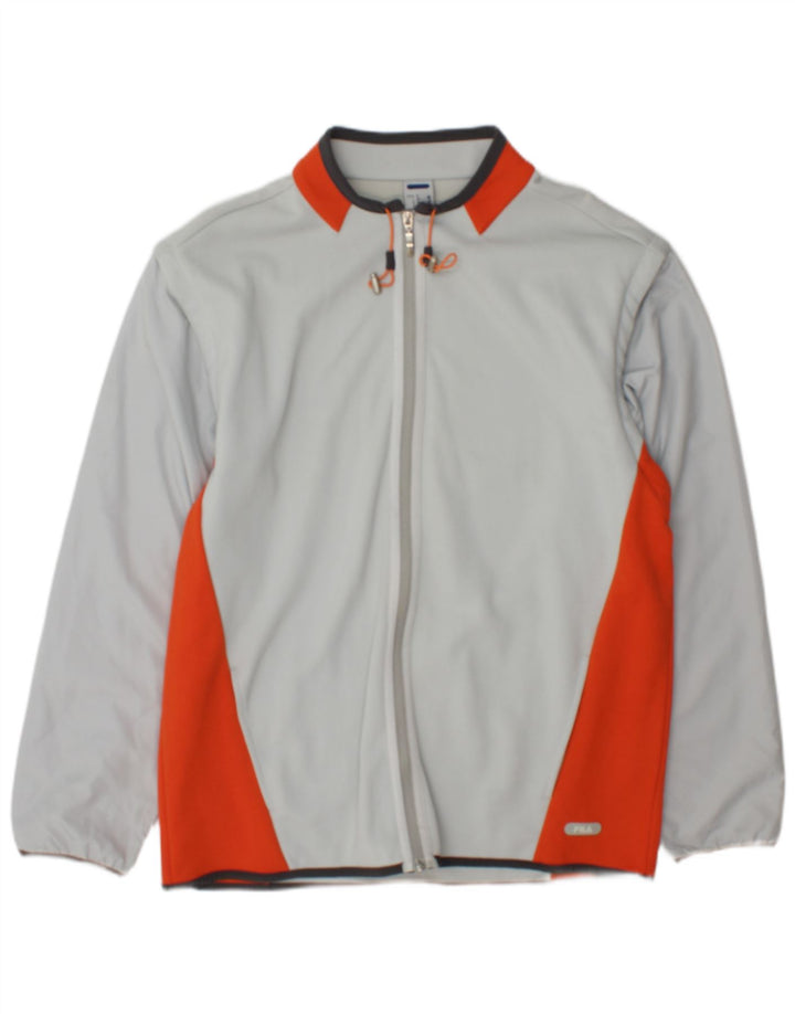 Fila Mens Tracksuit Top Jacket Cinza Médio Colourblock Poliéster
