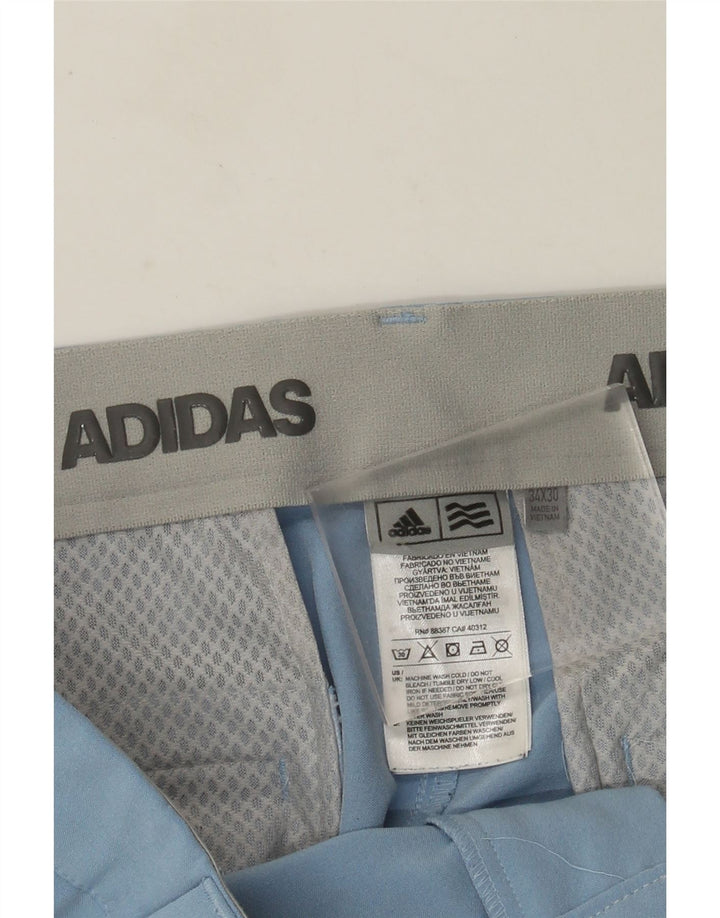 Calça casual reta masculina Adidas W34 L30 azul poliéster