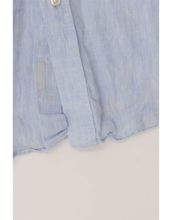 Camisa masculina Massimo Dutti XL linho azul