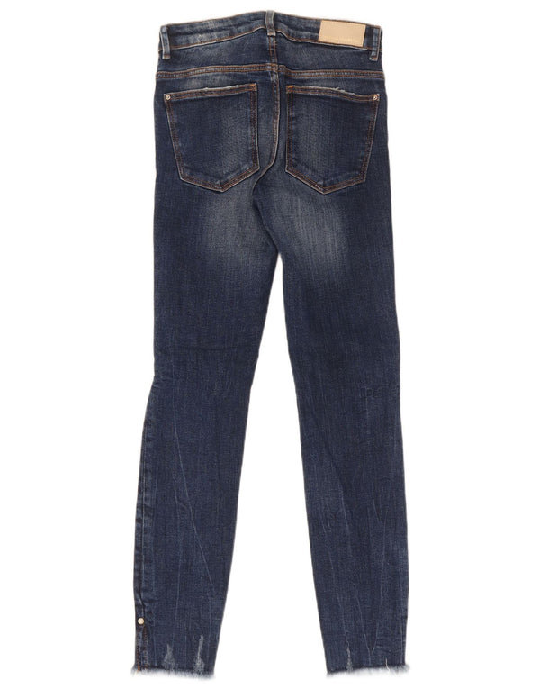 Calça jeans skinny feminina Zara EU 34 2XS W24 L27 azul algodão