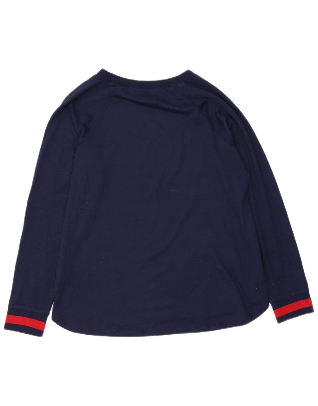 DKNY Top gráfico feminino manga comprida UK 14 poliéster azul marinho médio