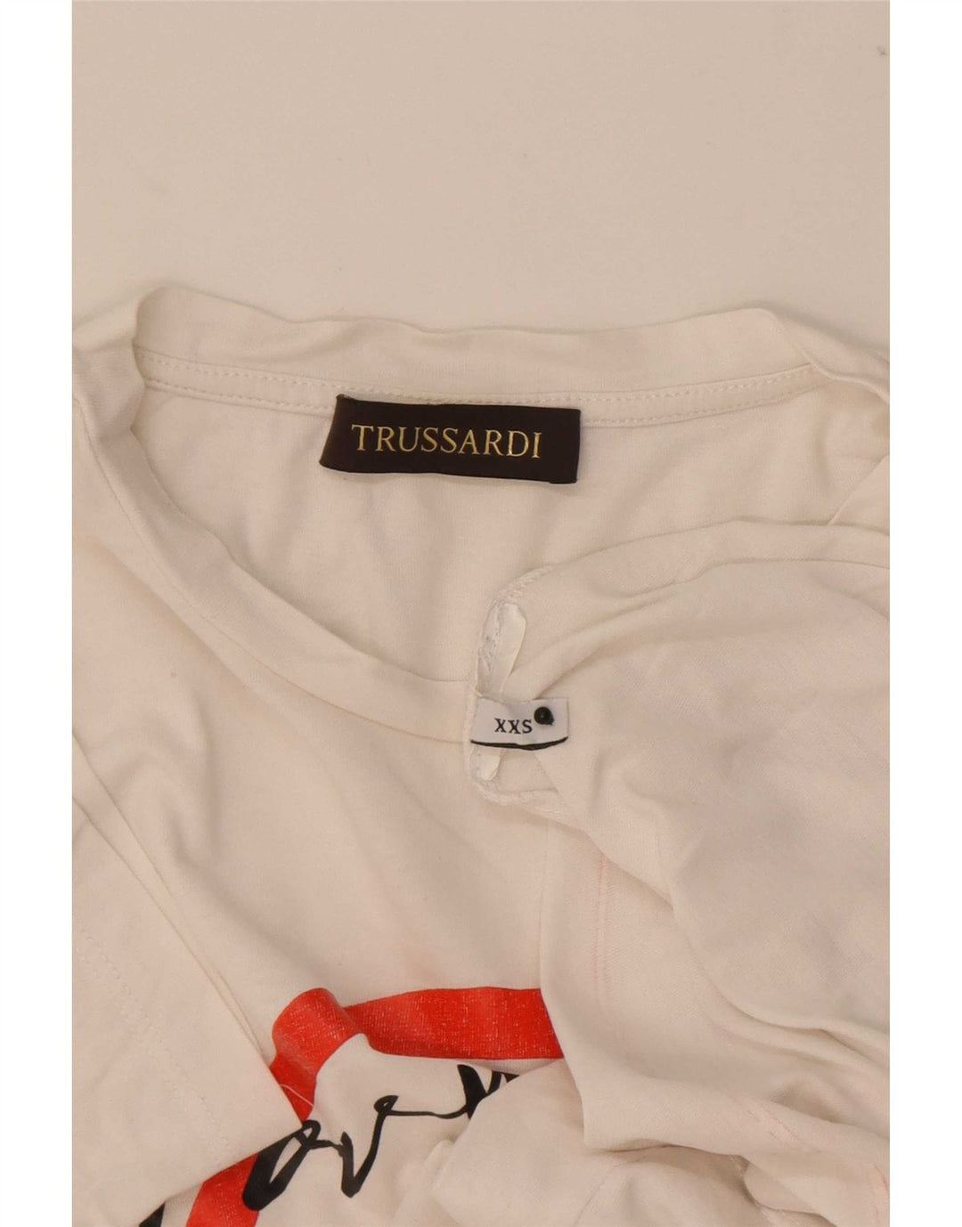 Camiseta gráfica masculina Trussardi Top 2XS branco