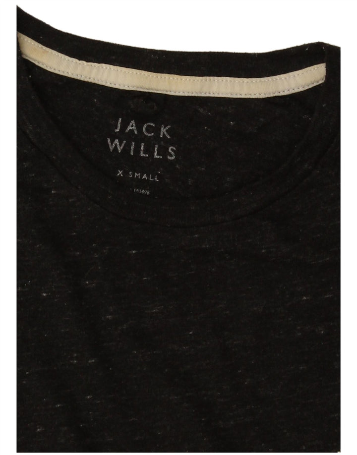 Camiseta masculina Jack Wills Top XS preto manchado