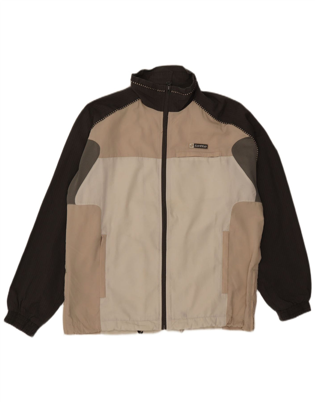 Lotto Mens Treino Top Jaqueta Grande Algodão Colorblock Bege