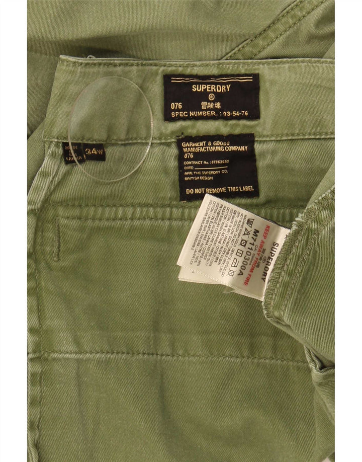 Superdry Mens Cargo Shorts W34 Grande Algodão Verde