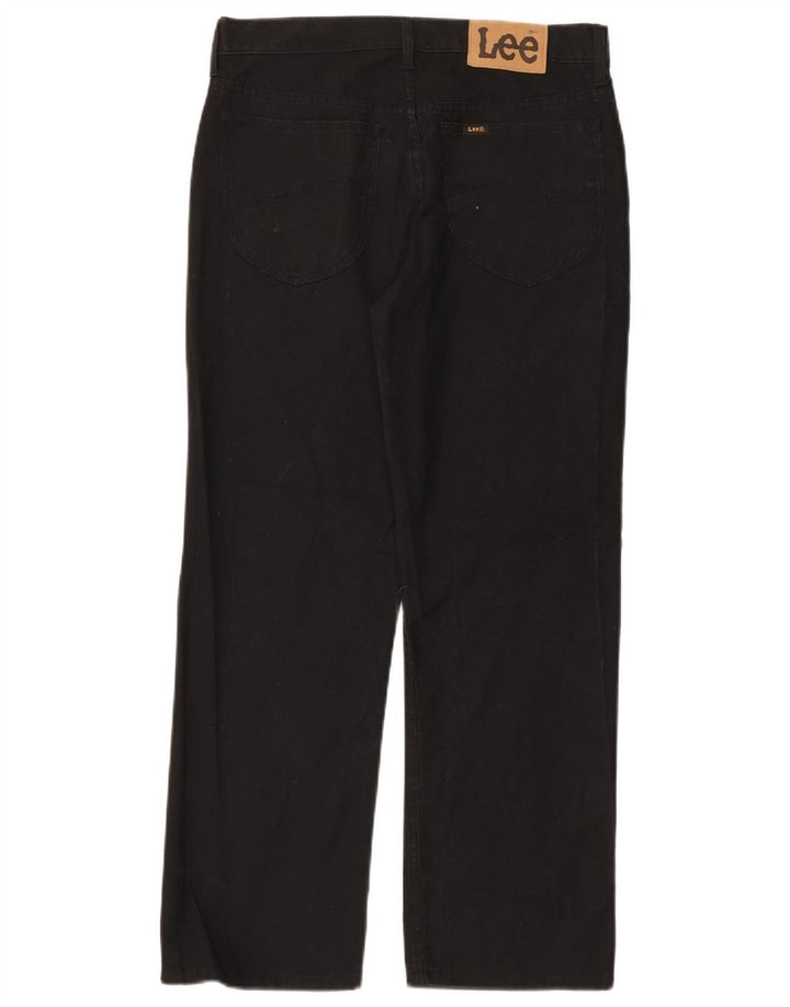Lee Mens Straight Jeans W33 L28 Algodão Preto