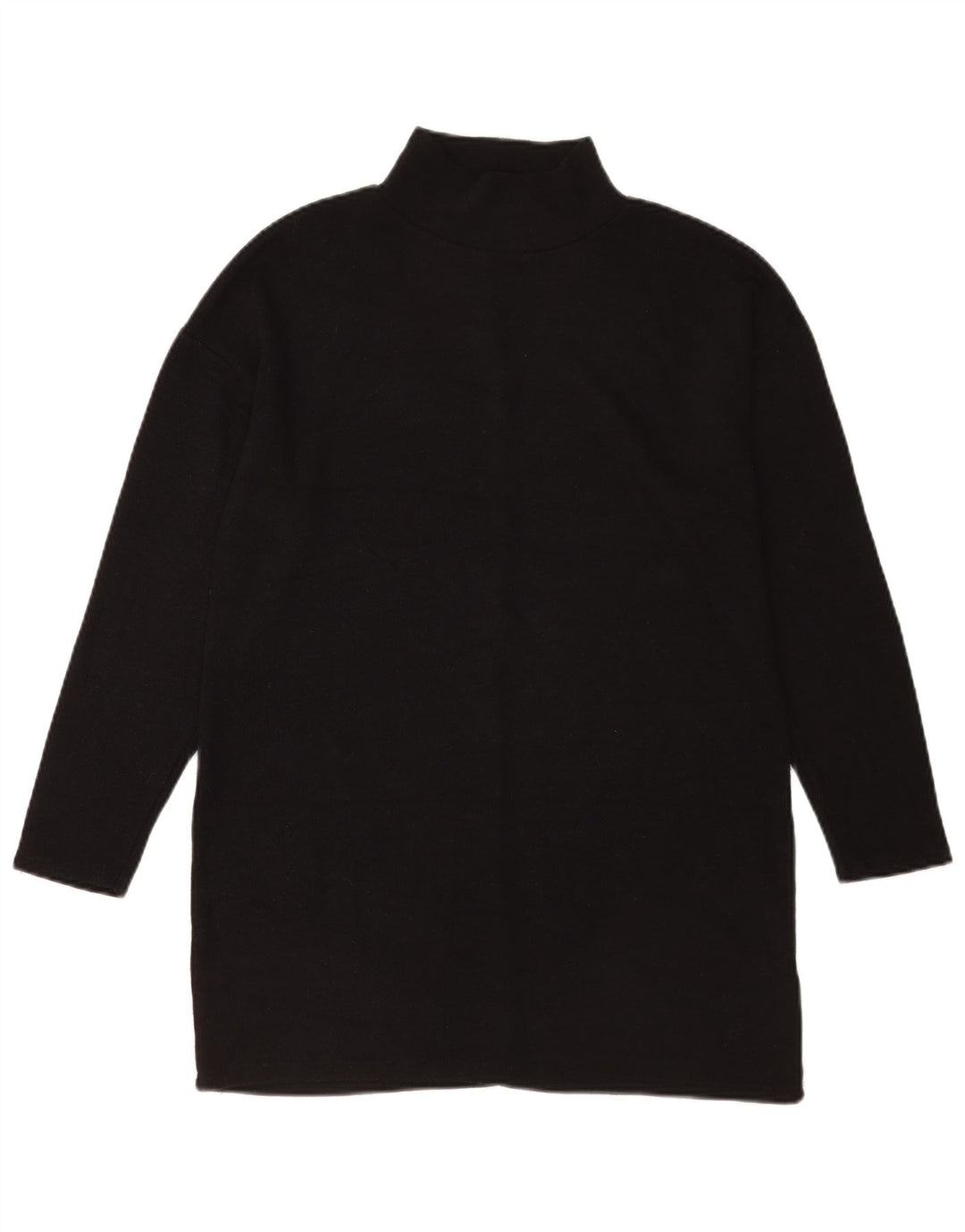 Zara vestido feminino de manga comprida oversized, Reino Unido 10, pequeno, preto, poliéster