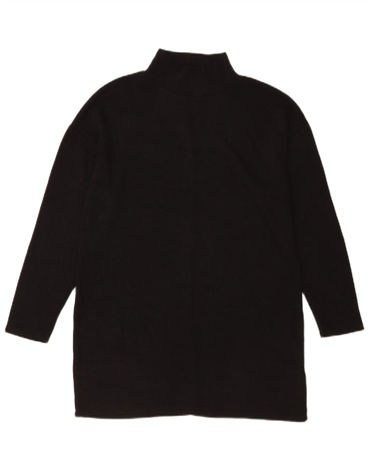 Zara vestido feminino de manga comprida oversized, Reino Unido 10, pequeno, preto, poliéster