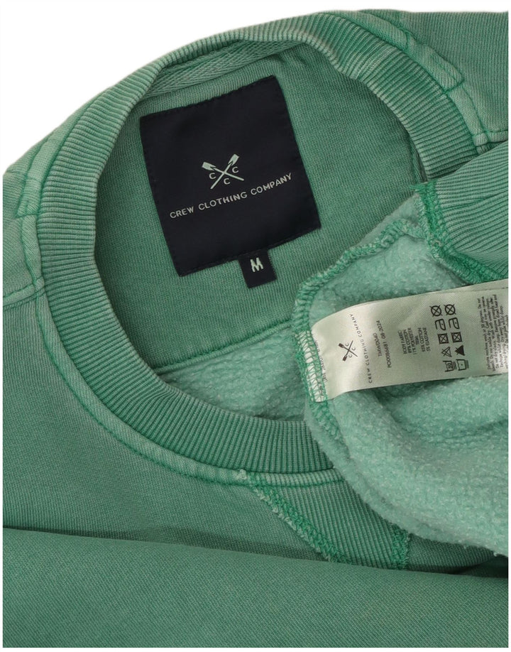 CREW CLOTHING Moletom masculino Jumper médio algodão verde