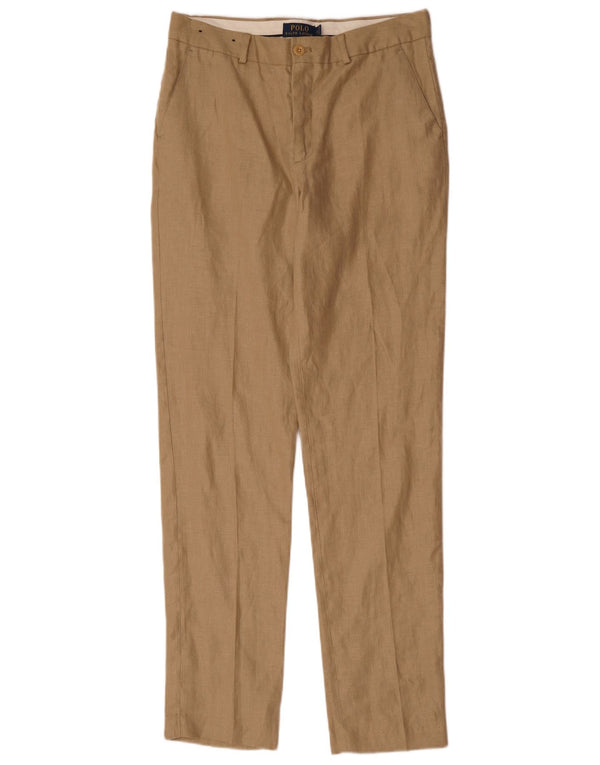 Polo Ralph Lauren Meninos Chino Calças 15-16 Anos W32 L33 Espinha De Peixe Bege