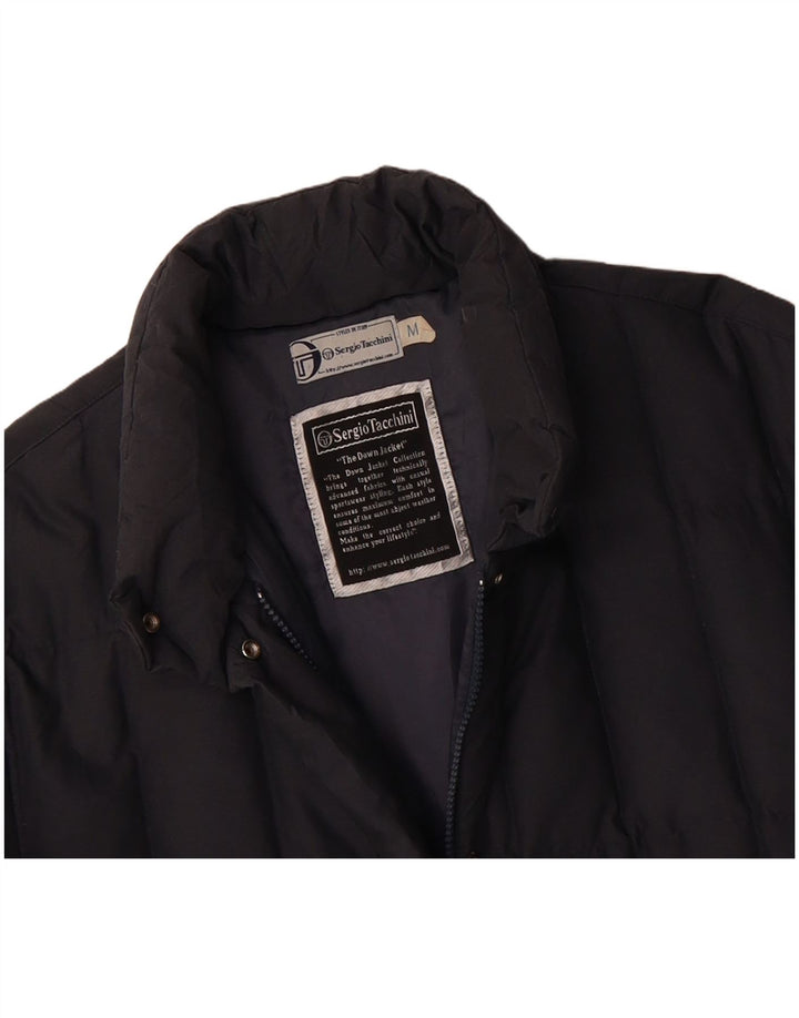 SERGIO TACCHINI Casaco acolchoado feminino UK 14 poliéster cinza médio