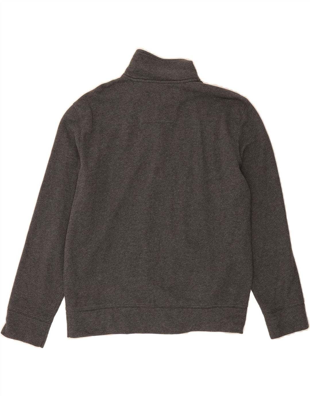 NAUTICA Mens Zip Neck Sweatshirt Jumper UK 14 Medium Grey Cotton Vintage Nautica and Second-Hand Nautica from Messina Hembry 