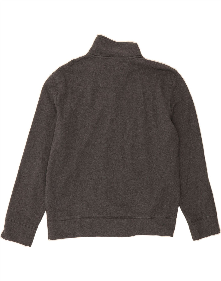 NAUTICA Mens Zip Neck Sweatshirt Jumper UK 14 Medium Grey Cotton Vintage Nautica and Second-Hand Nautica from Messina Hembry 
