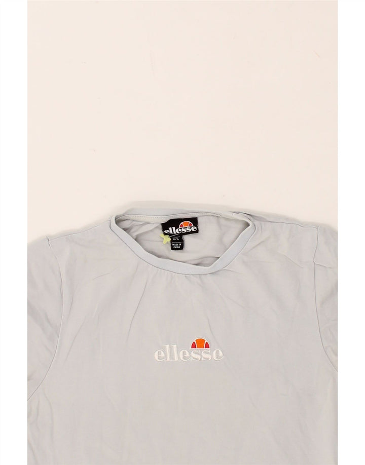 ELLESSE Womens T-Shirt Top UK 8 Small Blue Cotton Vintage Ellesse and Second-Hand Ellesse from Messina Hembry 