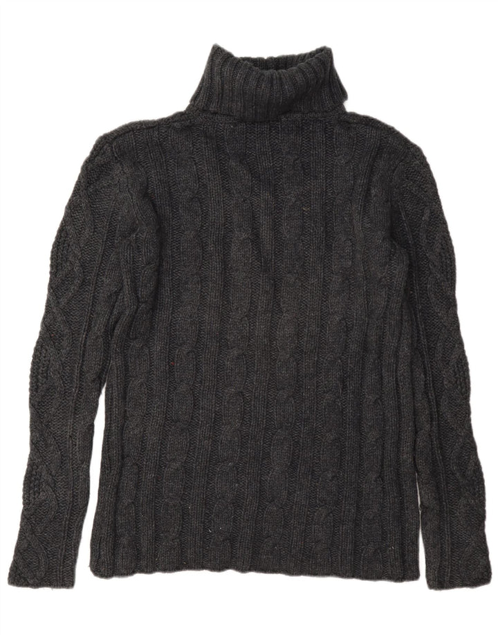 Suéter feminino Eddie Bauer com gola redonda e lã cinza grande Reino Unido 16