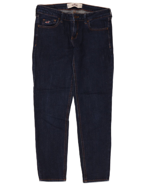 Hollister Womens Crop Slim Jeans EUA 5 Pequeno W27 L25 Azul Marinho Algodão