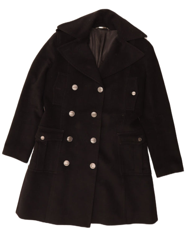 Dolce & Gabbana Casaco feminino duplo breasted IT 46 grande lã virgem preta