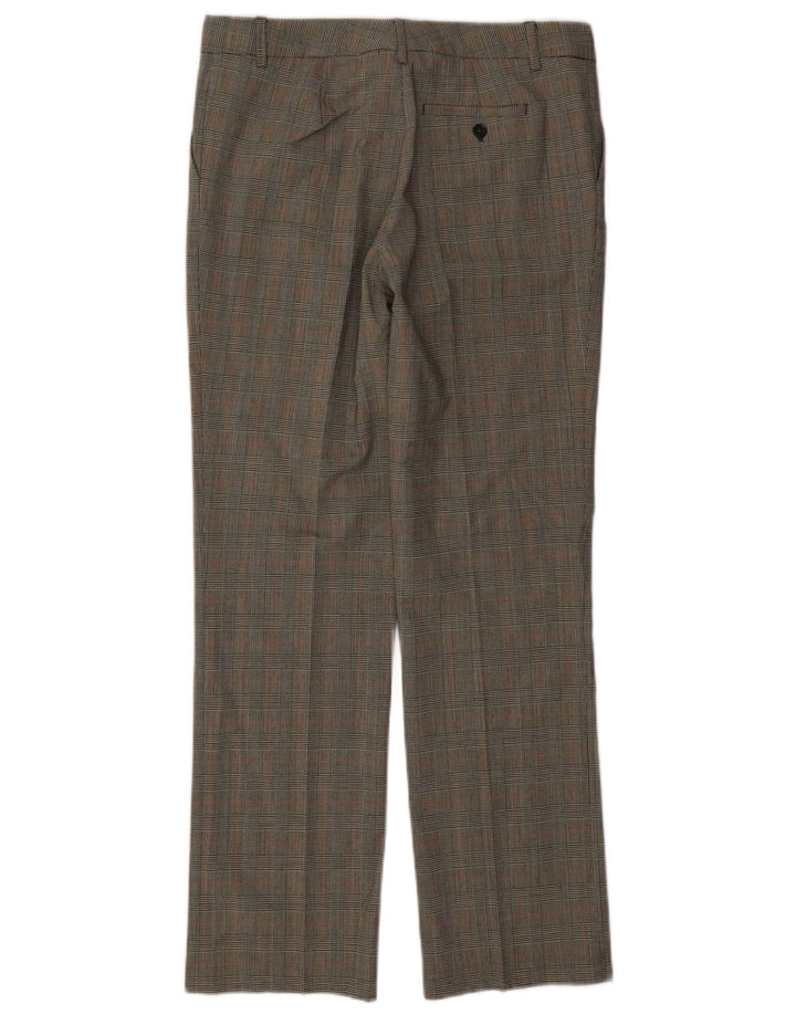 Zara Calça feminina reta W32 L31 cinza Houndstooth clássico