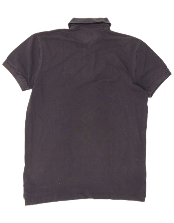 Camisa polo masculina Tommy Hilfiger pequena algodão azul marinho