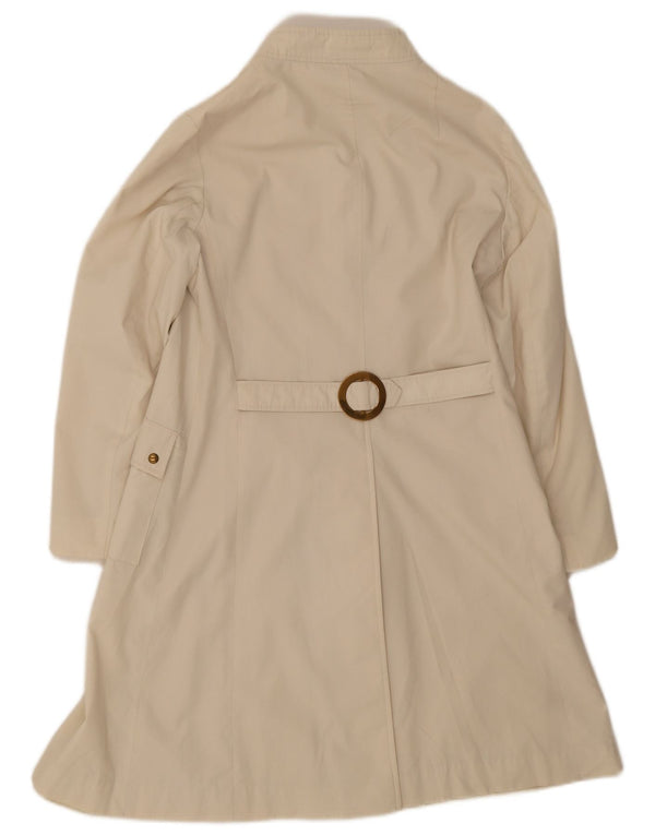 Sobretudo feminino vintage UK 14 algodão bege médio