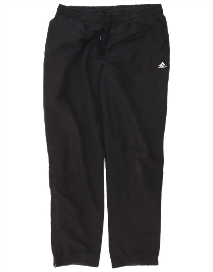 Adidas masculino climalite calças de treino joggers grande poliéster preto