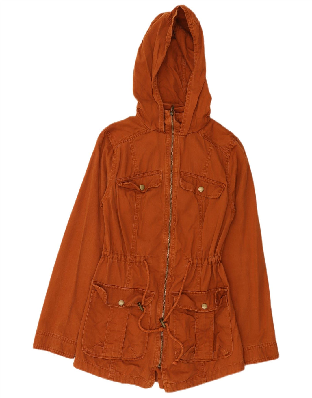 Jaqueta parka feminina Mossimo com capuz Reino Unido 10 algodão marrom pequeno