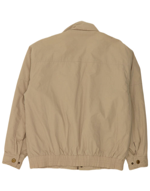 Jaqueta bomber masculina vintage UK 42 XL bege Colourblock poliéster