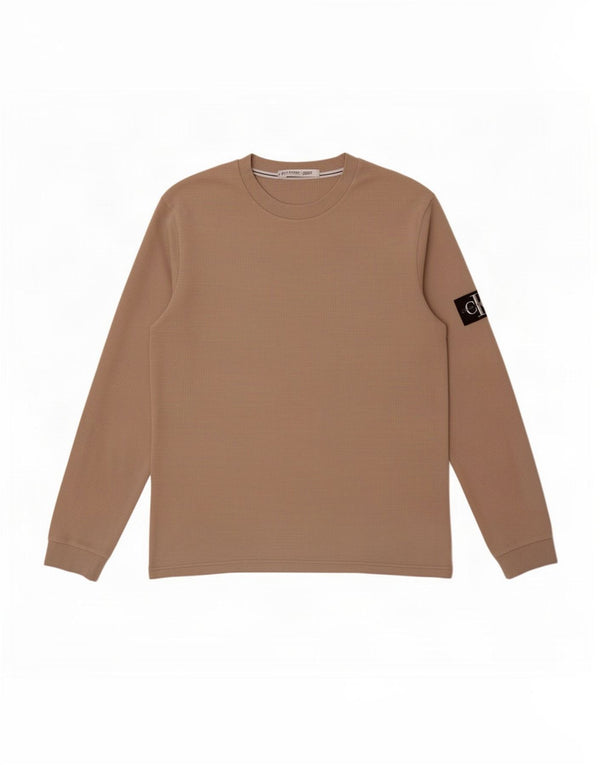 Calvin Klein Jeans Masculino Top Manga Longa 2XL Algodão Bege