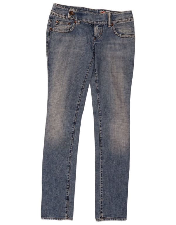 Gas Womens Cintura Baixa Jeans Slim W26 L32 Algodão Azul