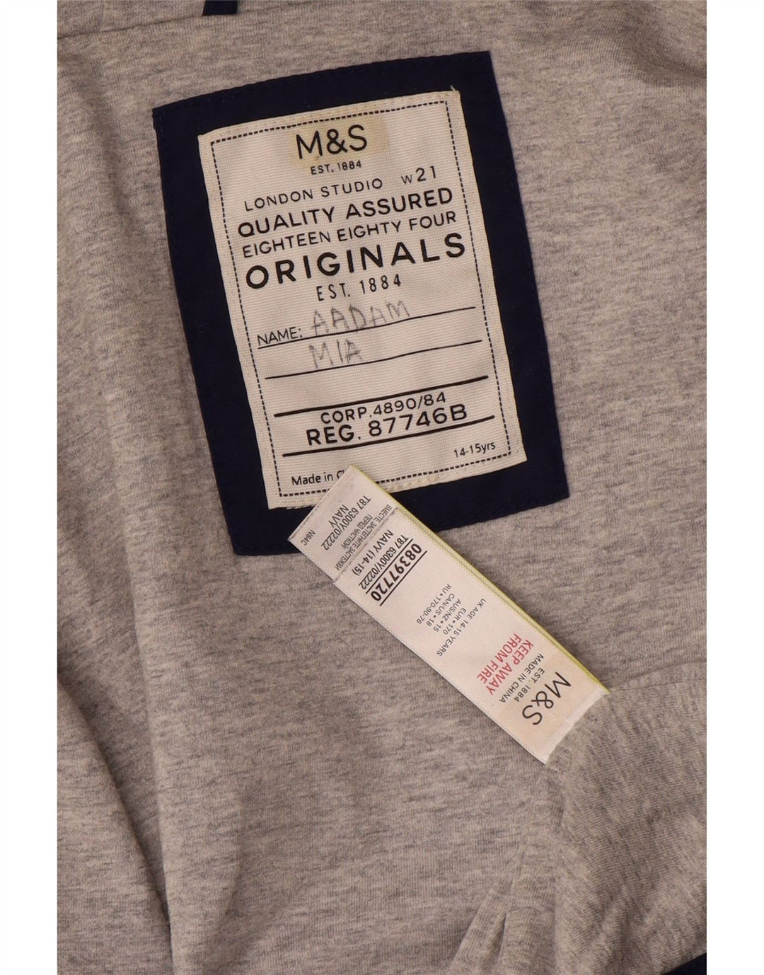Jaqueta corta-vento com capuz para meninos Marks & Spencer 14-15 anos azul marinho