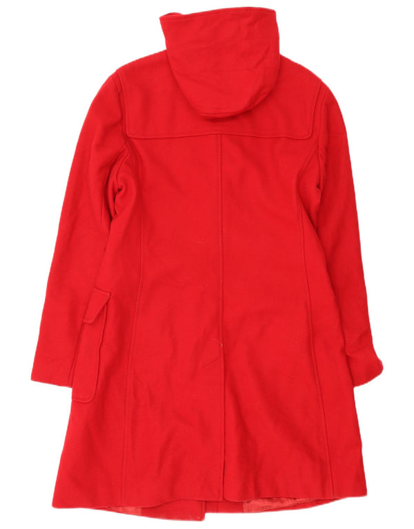 Casaco Duffle feminino com capuz Benetton IT 46 grande lã vermelha