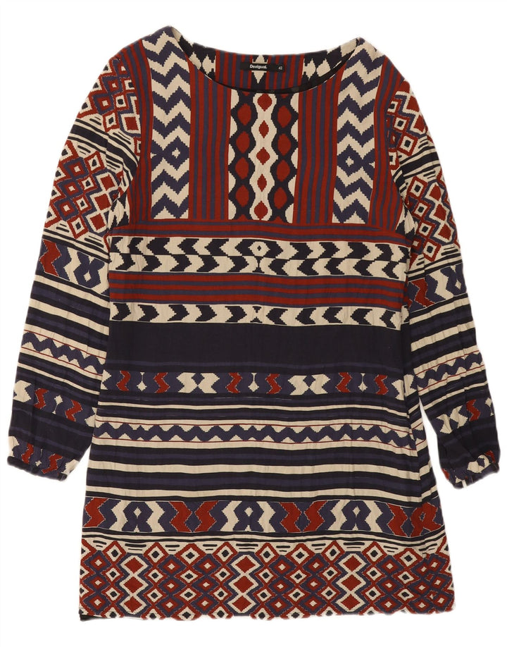 DESIGUAL Vestido feminino linha A EU 42 grande multicolorido geométrico