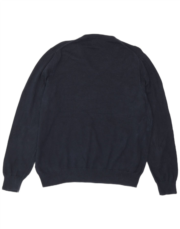 Suéter masculino Marks & Spencer com decote em V XL azul marinho algodão