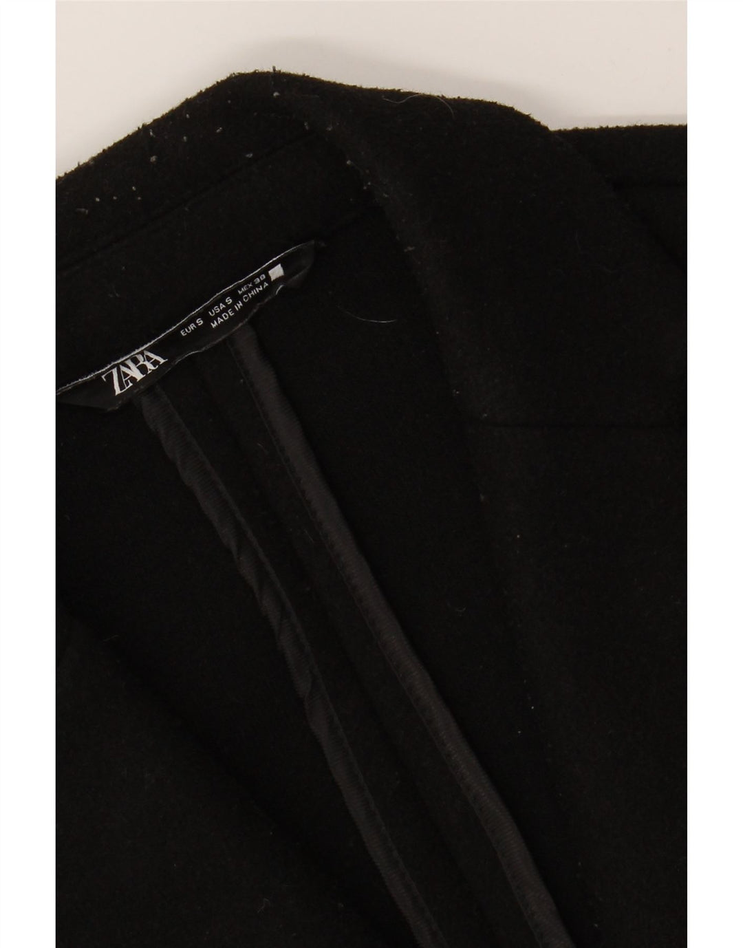 Sobretudo masculino ZARA UK 36 pequeno poliéster preto