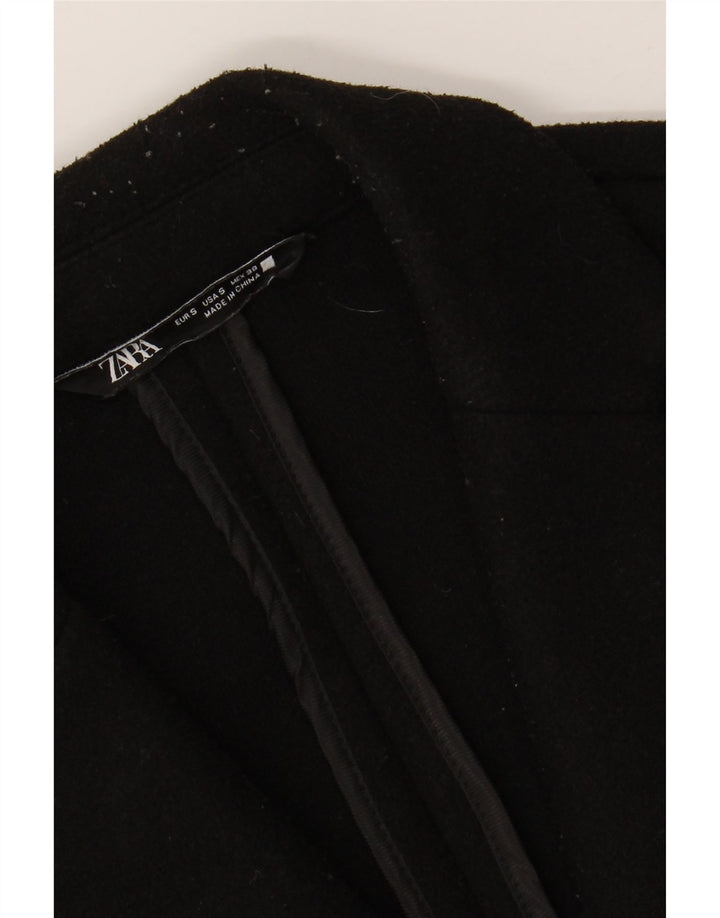 Sobretudo masculino ZARA UK 36 pequeno poliéster preto