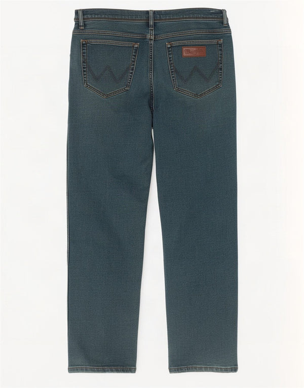 Wrangler Masculino Texas Straight Jeans W34 L32 Azul Algodão