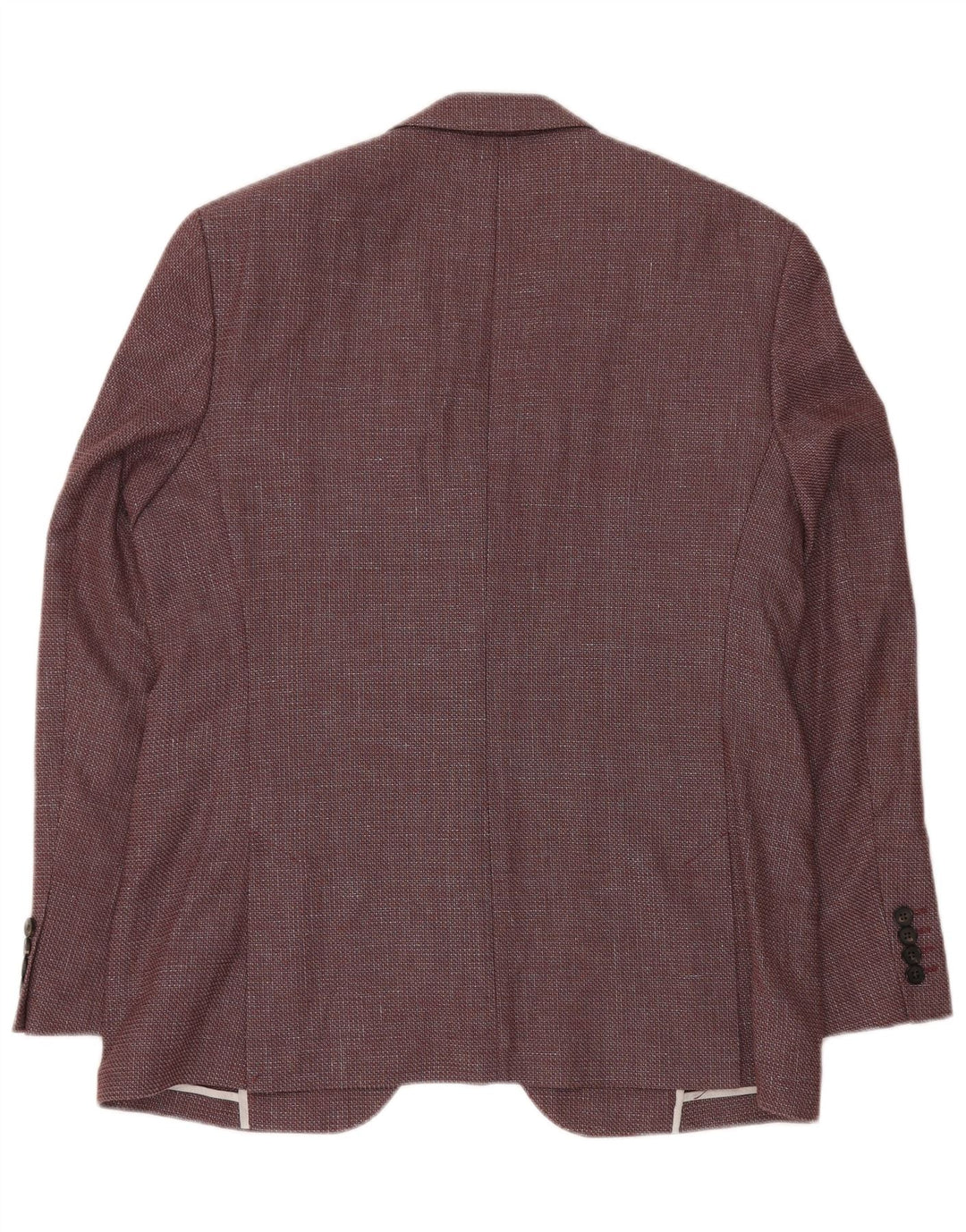 Jaqueta blazer masculina JAEGER com 2 botões Reino Unido 42 XL Borgonha Chevron Lã