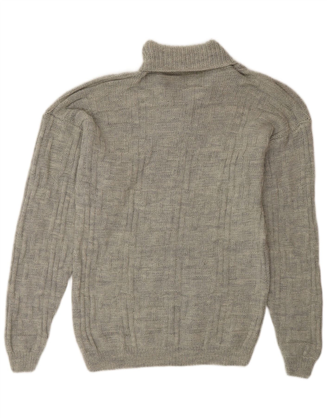 Suéter masculino VINTAGE com gola xale cinza médio